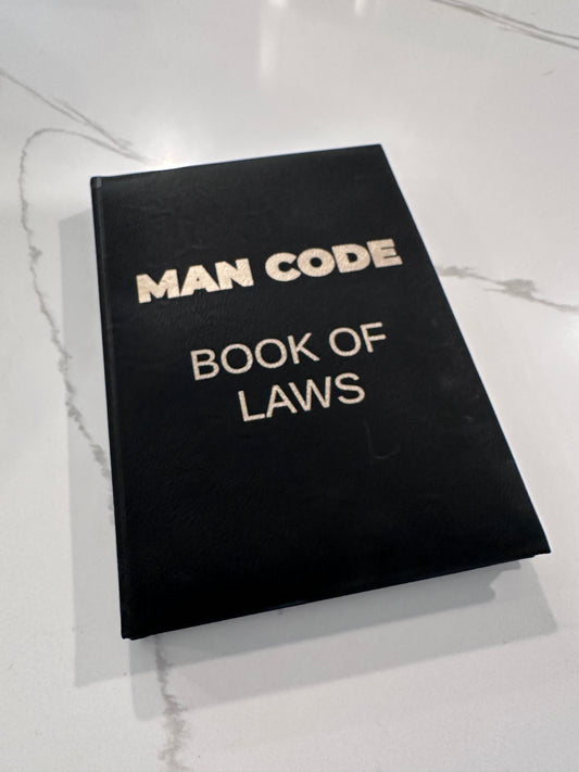 The Man Code Book of Laws Leather-bound journal